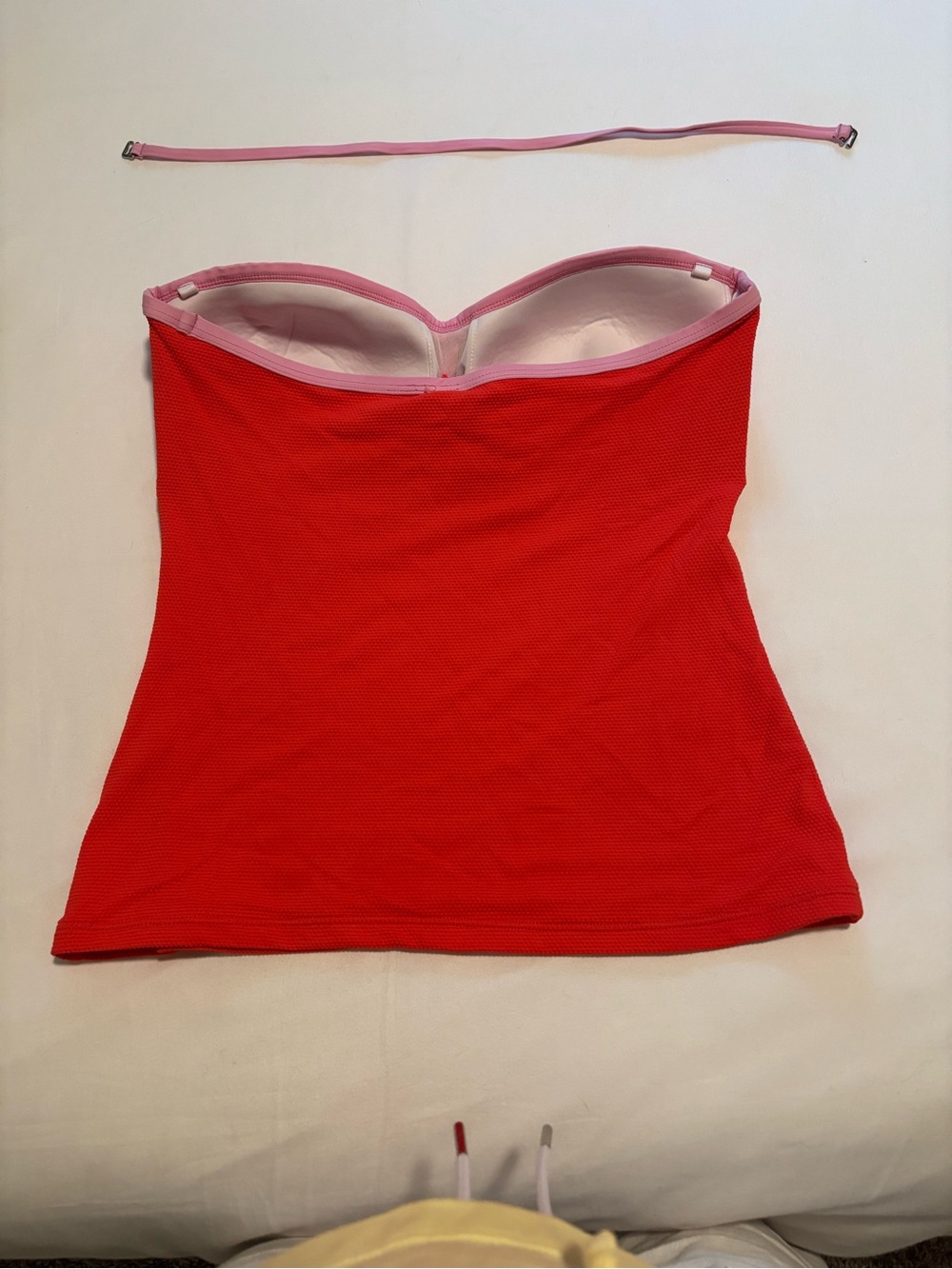 Tommy Bahama Island Cays Cabana Tie-Front Bandeau Tankini Top -Coral - Picture 2 of 4